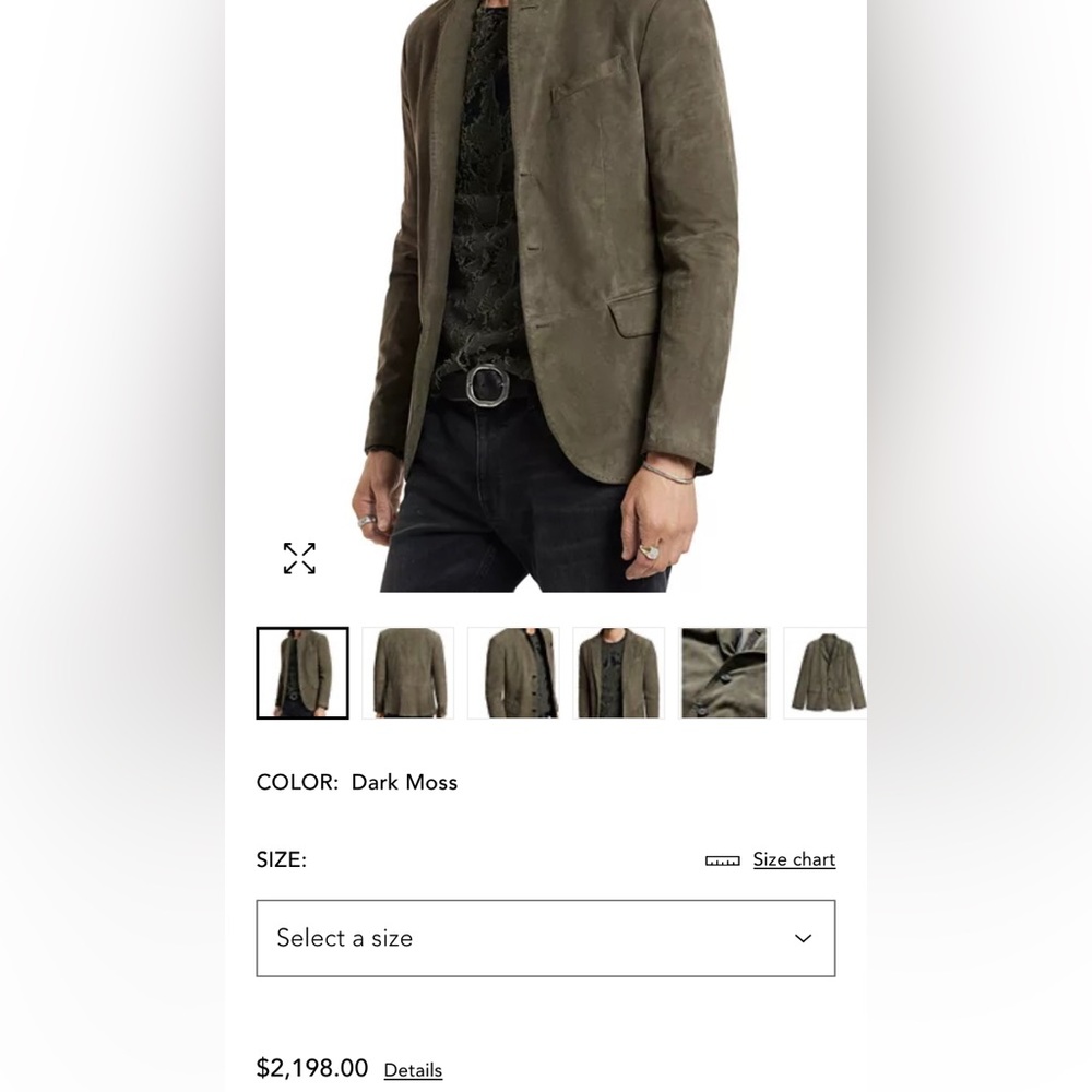 Varvatos 3/4 length 100% suede coat. Barely used. Non smoking household - Picture 14 of 17